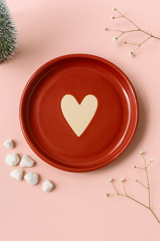 Cozy Red Heart Mug with Saucer❤️