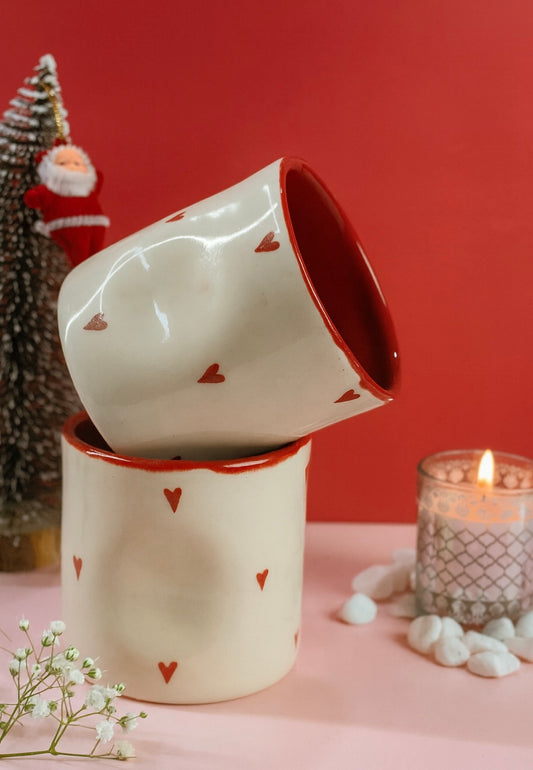 Red Little Hearts Holiday Mug❤️ (300ml)