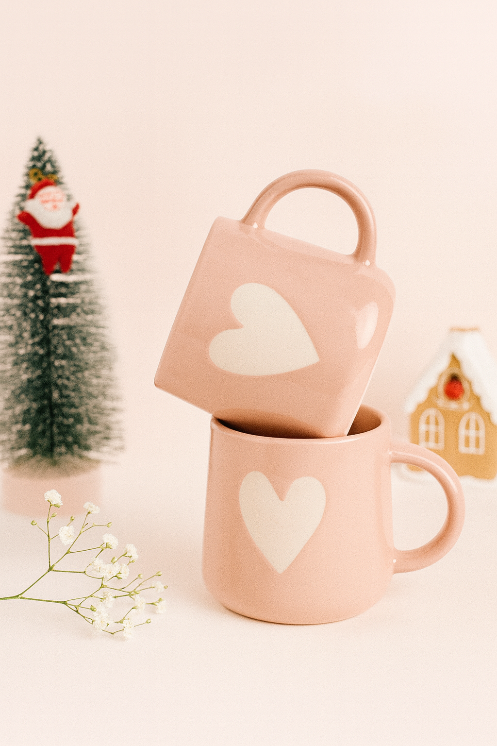 Cozy Red Heart Mug with Saucer❤️