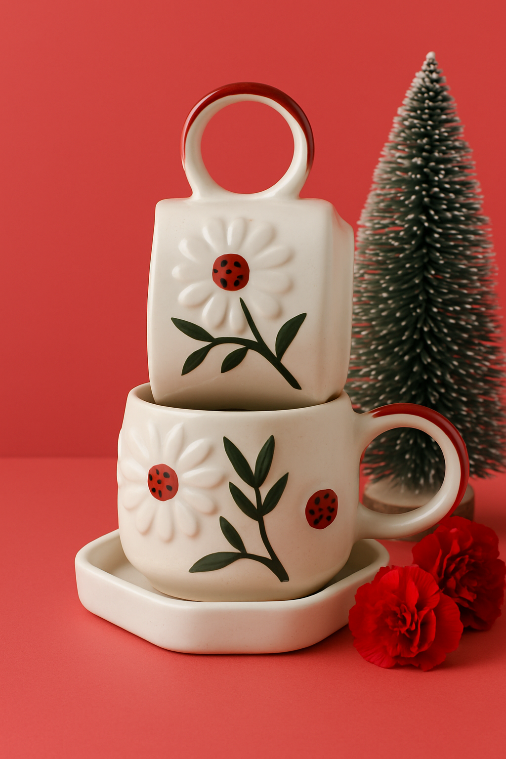 Ladybug Daisy Mug with saucer ( 300ml )