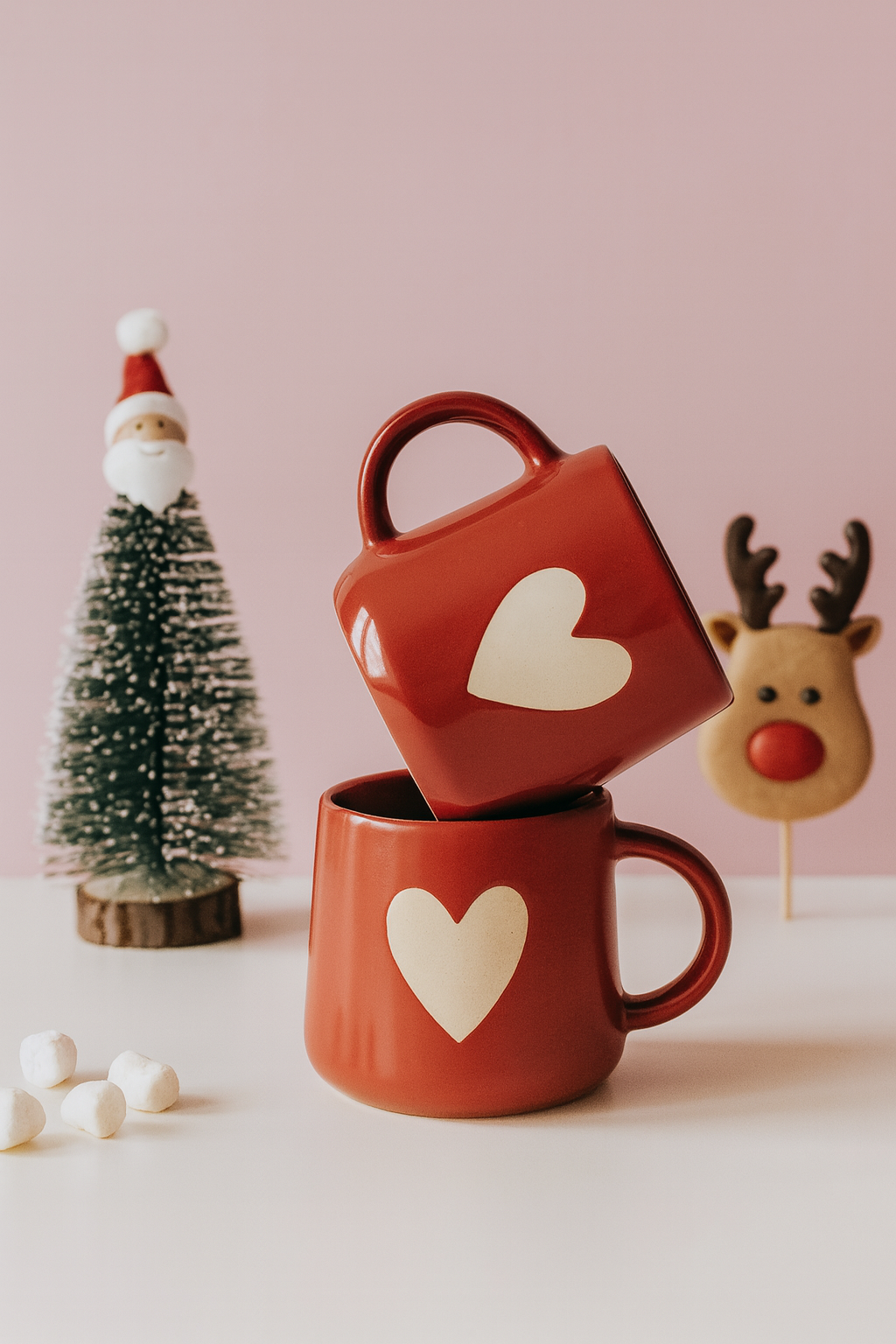 Cozy Red Heart Mug with Saucer❤️