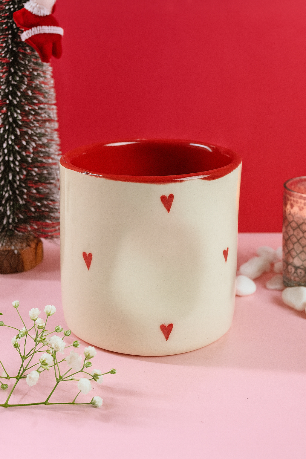 Pink Little Hearts Holiday Mug💕 (300ml)